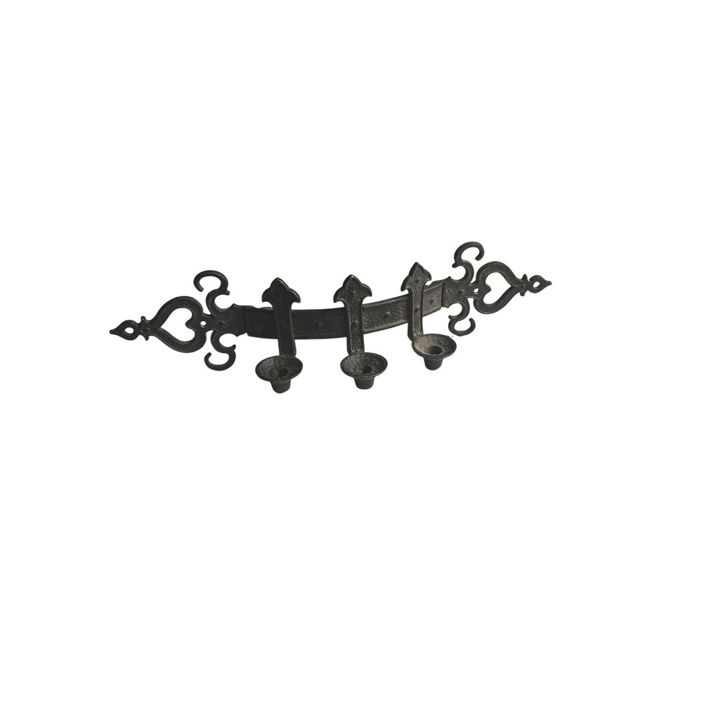 Gothic Vintage Sexton USA Cast Metal Wall Sconce 27" Black